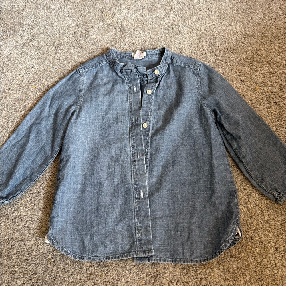 Girls Crew Cuts Chambray Button Up